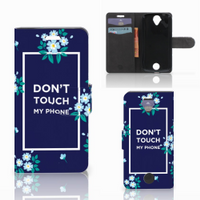 Acer Liquid Z330 Portemonnee Hoesje Flowers Blue DTMP - thumbnail