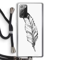 Pluim: Samsung Galaxy Note 20 / Note 20 5G Transparant Hoesje met koord