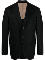 Brunello Cucinelli blazer en laine à simple boutonnage - Noir - thumbnail