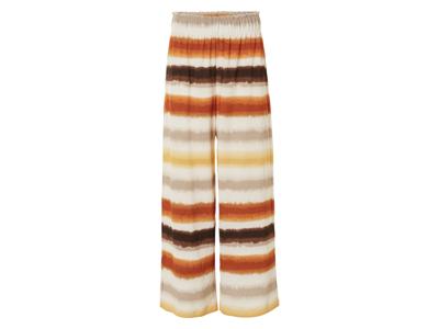 esmara Dames broek - Wide Leg (Wit/gestreept, L (44/46))