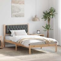 Bedframe met hoofdeinde Donkergrijs 100 x 200 cm Stof