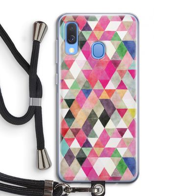 Gekleurde driehoekjes: Samsung Galaxy A40 Transparant Hoesje met koord
