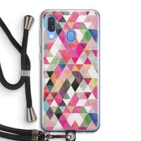 Gekleurde driehoekjes: Samsung Galaxy A40 Transparant Hoesje met koord