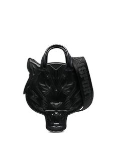 Plein Sport sac à main en cuir à design tête de tigre - Noir