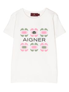 Aigner Kids t-shirt en coton à logo imprimé - Blanc