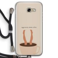 Aggressively drinks coffee: Samsung Galaxy A5 (2017) Transparant Hoesje met koord