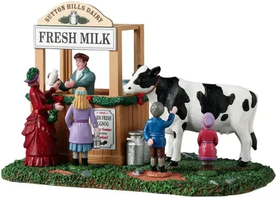 Lemax fresh milk stall kerstdorp tafereel Caddington Village 2024