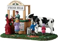 Lemax fresh milk stall kerstdorp tafereel Caddington Village 2024