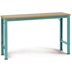 Manuflex AU7085.5021 Werk achtergrond tafel universele speciale met multiplex plaat, bxdxh = 1750 x 800 x 722-1022 mm Waterblauw