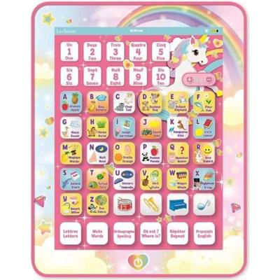LEXIBOOK - Educatieve en tweetalige tablet met eenhoorn - Frans, Engels - Tweetalig educatief alfabet