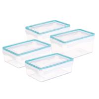 5Five set vershoudbakjes - met deksel - kunststof - luchtdicht - 2x1200 + 2x1800 ml