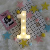 Digit 1 vorm decoratie licht droge batterij aangedreven warm wit staande opknoping vakantie licht