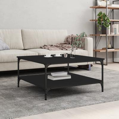 Salontafel 80x80x40 cm bewerkt hout zwart
