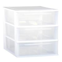 EDA Ladenkast/bureau organizer - wit - stapelbaar - A4 - met 3x lades - L26 x B36 x H28 cm