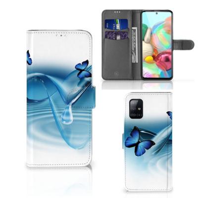 Samsung Galaxy A71 | Telefoonhoesje | Met pasjeshouder | Vlinders