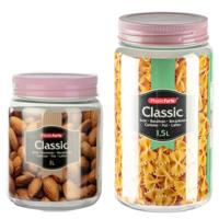 Plasticforte - 8x kunststof keuken voorraadpotten - weckpotten - 1.0 en 1.5 liter - oud roze Plasticforte - 8x kunststof keuken voorraadpotten - weckpotten - 1.0 en 1.5 liter - oud roze