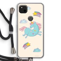Vliegende eenhoorn: Pixel 4a Transparant Hoesje met koord Vliegende eenhoorn: Pixel 4a Transparant Hoesje met koord