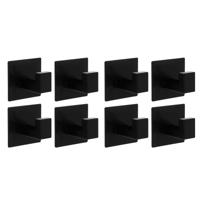 Ruhhy Handdoekhaakjes - 8x stuks - zwart - 5 x 5 cm - zelfklevend - hangers