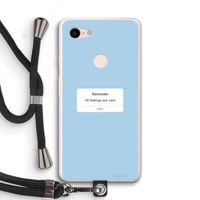 Reminder: Pixel 3 XL Transparant Hoesje met koord