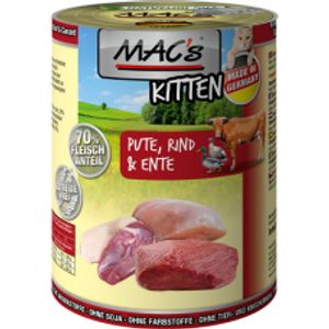 MAC's Kitten Kattenvoer - Kalkoen, Rund en Eend - Blik - 6x400 g
