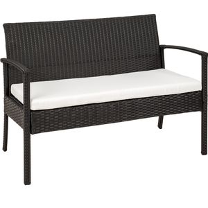 tectake Tuinset - 4 persoons - Rotan - Zwart