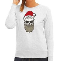 Bad Santa foute Kerstsweater / outfit grijs voor dames - thumbnail