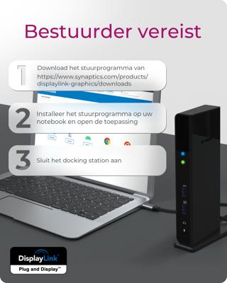 ICY BOX IB-DK2251AC Bedraad USB 3.2 Gen 2 (3.1 Gen 2) Type-A Zwart