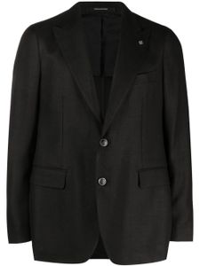 Tagliatore blazer en lin à plaque logo - Noir