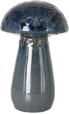 Terraliet bloempot keramiek champignon 13x19cm blauw