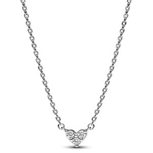 Pandora 393014C01 Ketting Triple Stone Heart zilver-zirconia wit 45 cm