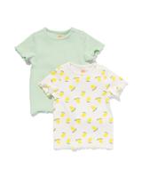 HEMA Baby T-shirts Rib Citroen - 2 Stuks Mintgroen (mintgroen)