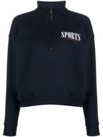 Sporty & Rich sweat à col zippé - Bleu