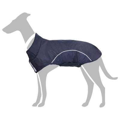 Hondenregenjas met reflecterende strips polyester blauw 2XL