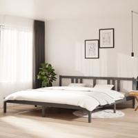 Bedframe massief hout grijs 200x200 cm - thumbnail