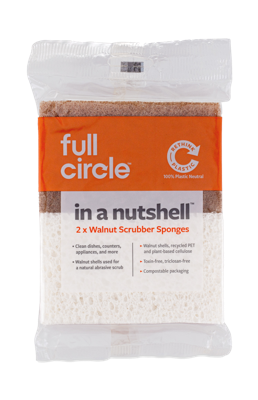 Full Circle Scrubber Sponges Walnut In A Nutshell