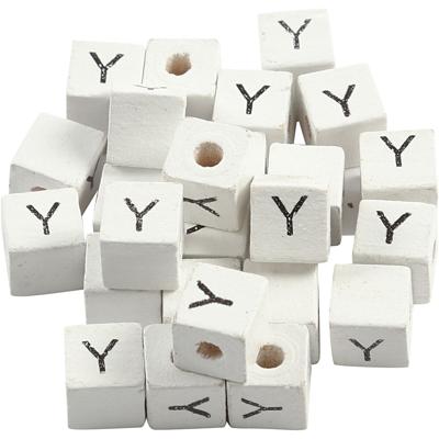 Creativ Company Letterkralen, y, afm 8x8 mm, gatgrootte 3 mm, wit, 25 stuk/ 1 doos
