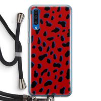 Red Leopard: Samsung Galaxy A50 Transparant Hoesje met koord