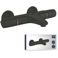Thermostatische bad-/douchemengkraan - GROHE Precision Trend - 1022162432 - Mat zwart - Opbouwwandmontage - Waterbesparend