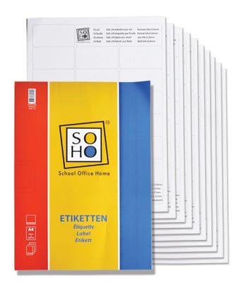 SOHO Etiketten 10/ A4 SOHO 70x37mm (24)