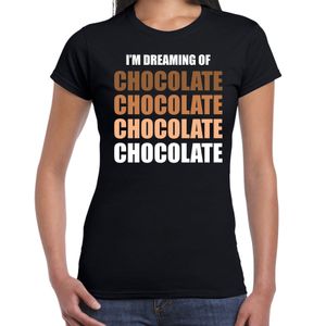 Dreaming of chocolate fun t-shirt zwart voor dames