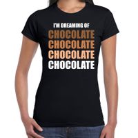 Dreaming of chocolate fun t-shirt zwart voor dames