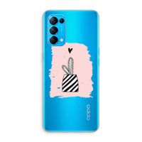Zwart-wit cactus: Oppo Find X3 Lite Transparant Hoesje