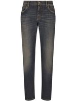 Dolce & Gabbana jean slim à plaque logo - Gris