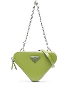 Prada mini sac à plaque logo - Vert