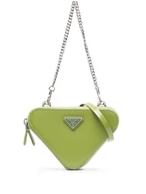 Prada mini sac à plaque logo - Vert