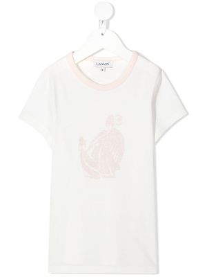 Lanvin Enfant t-shirt à broderies - Blanc