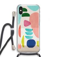 Bold Rounded Shapes: iPhone XS Transparant Hoesje met koord