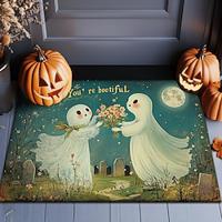 halloween decoraties deurmat spookbloemen keukenmat vloermat antislip gebiedskleed oliebestendig tapijt binnen buiten mat slaapkamer decor badkamer mat entree tapijt Lightinthebox - thumbnail