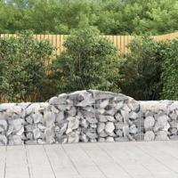 VidaXL Schanskorven 10 st gewelfd 300x50x60/80 cm gegalvaniseerd ijzer - thumbnail