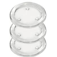 Ronde kaarsenhouder/kaars onderzetter - 3x - glas - 14 cm - voor stompkaarsen